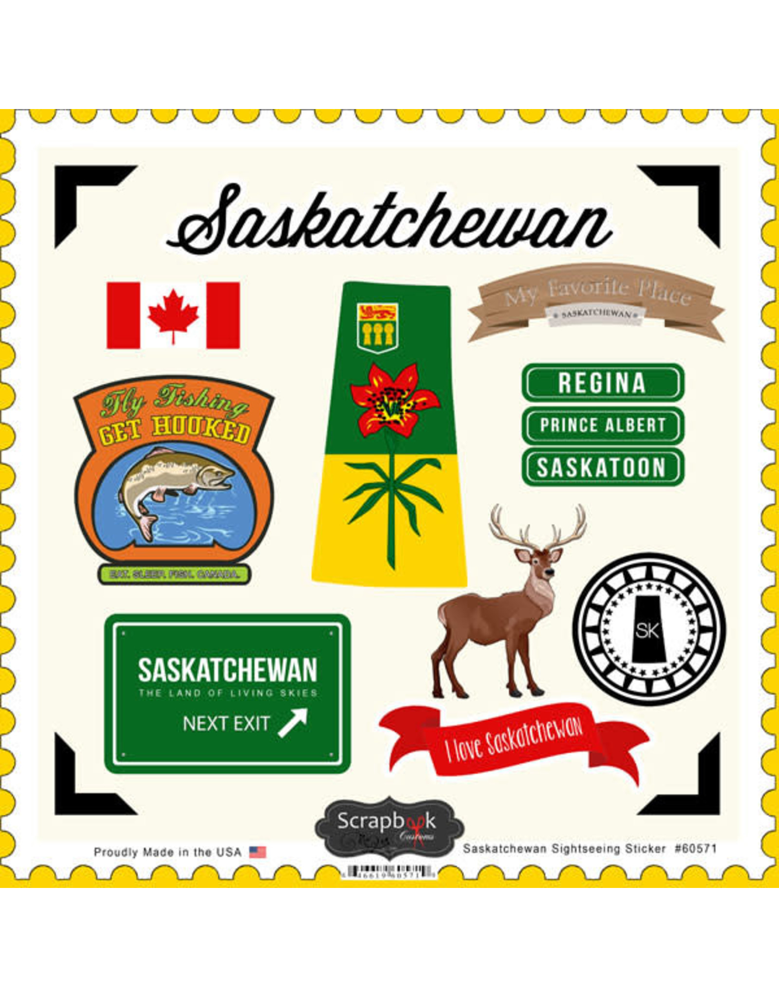 SCRAPBOOK CUSTOMS SCRAPBOOK CUSTOMS STICKERS SIGHTSEEING SASKATCHEWAN