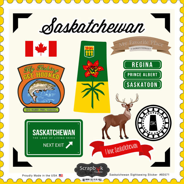 SCRAPBOOK CUSTOMS SCRAPBOOK CUSTOMS STICKERS SIGHTSEEING SASKATCHEWAN