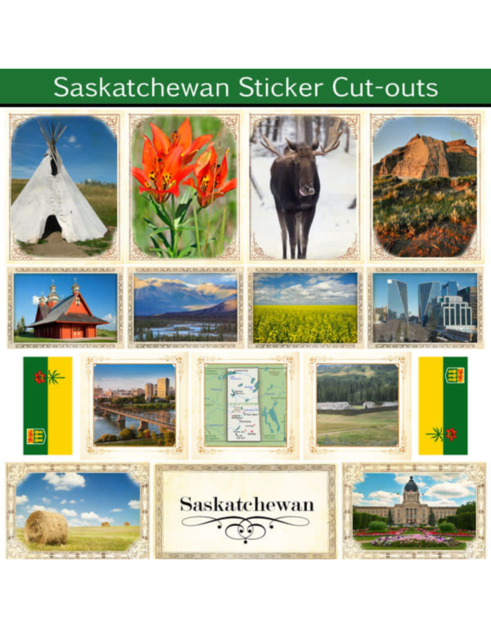 SCRAPBOOK CUSTOMS SCRAPBOOK CUSTOMS STICKERS PICTURE CUT OUT SASKATCHEWAN