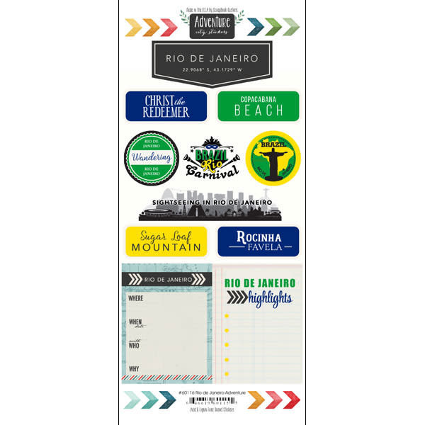 SCRAPBOOK CUSTOMS SCRAPBOOK CUSTOMS STICKERS ADVENTURE RIO DE JANEIRO