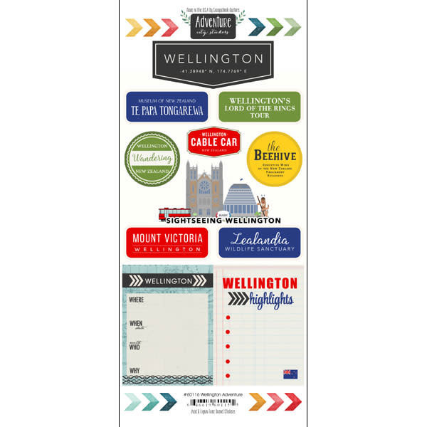 SCRAPBOOK CUSTOMS SCRAPBOOK CUSTOMS STICKERS ADVENTURE WELLINGTON