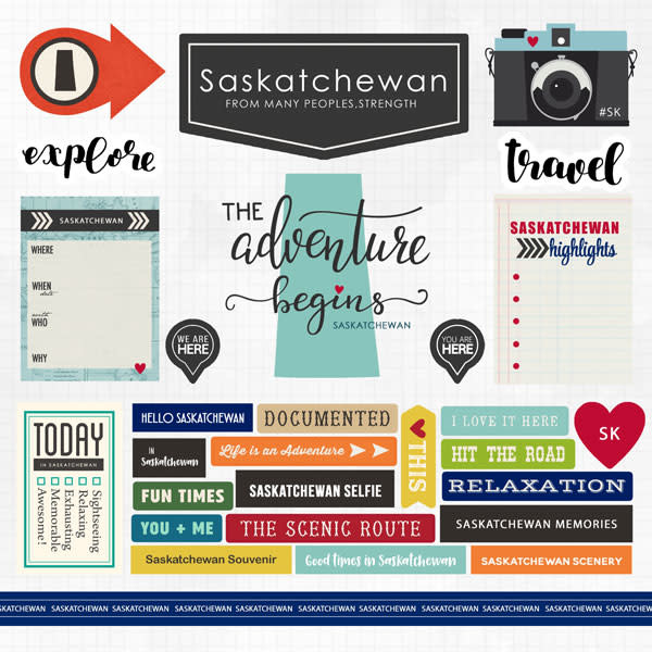 SCRAPBOOK CUSTOMS SCRAPBOOK CUSTOMS STICKERS ADVENTURE SASKATCHEWAN