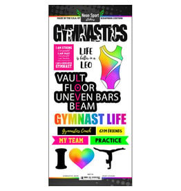 SCRAPBOOK CUSTOMS SCRAPBOOK CUSTOMS STICKERS GYMNASTICS NEON 2 PK