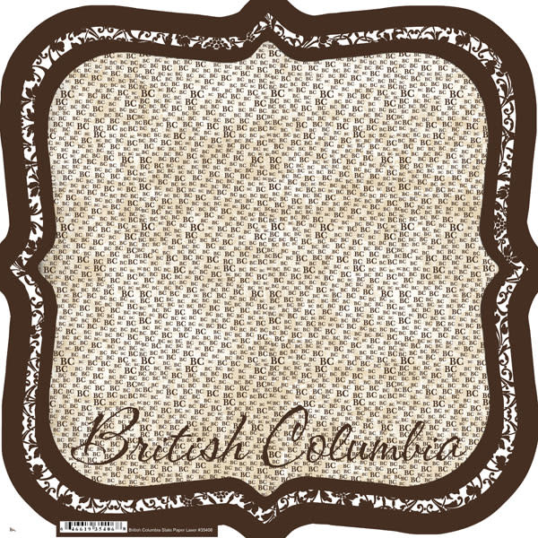 SCRAPBOOK CUSTOMS SCRAPBOOK CUSTOMS DIE CUT PAPER BRITISH COLUMBIA 12X12