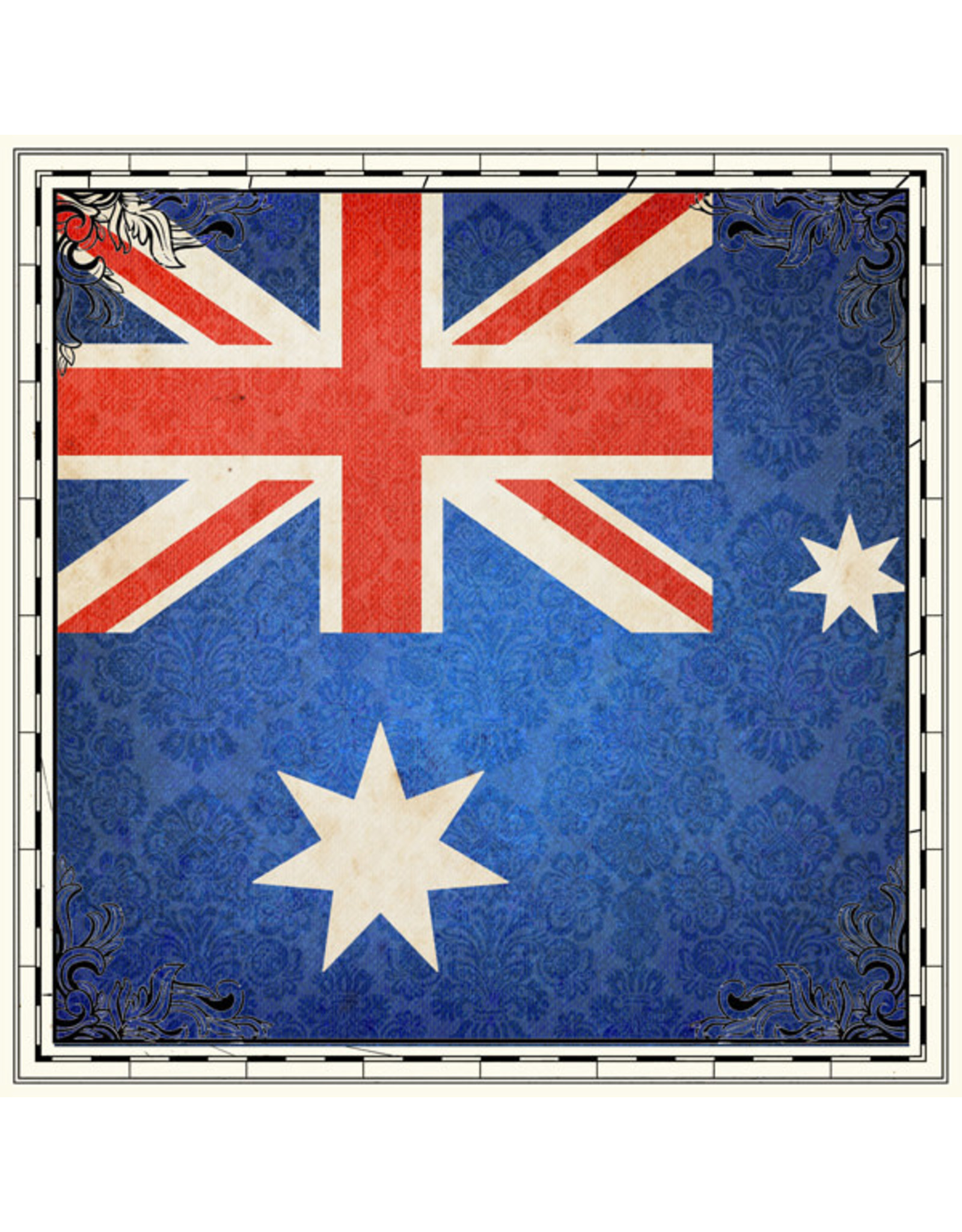 SCRAPBOOK CUSTOMS 12X12 AUSTRALIA  SIGHTSEEING FLAG