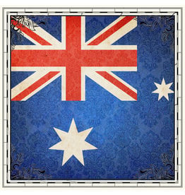 SCRAPBOOK CUSTOMS 12X12 AUSTRALIA  SIGHTSEEING FLAG