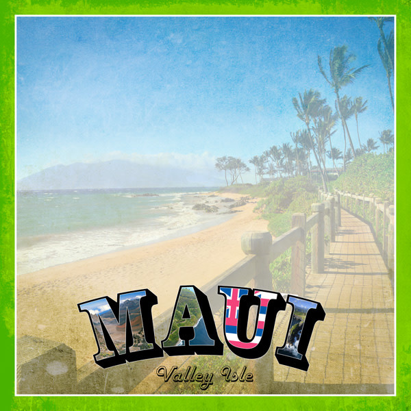 SCRAPBOOK CUSTOMS 12X12 PARADISE VINTAGE MAUI