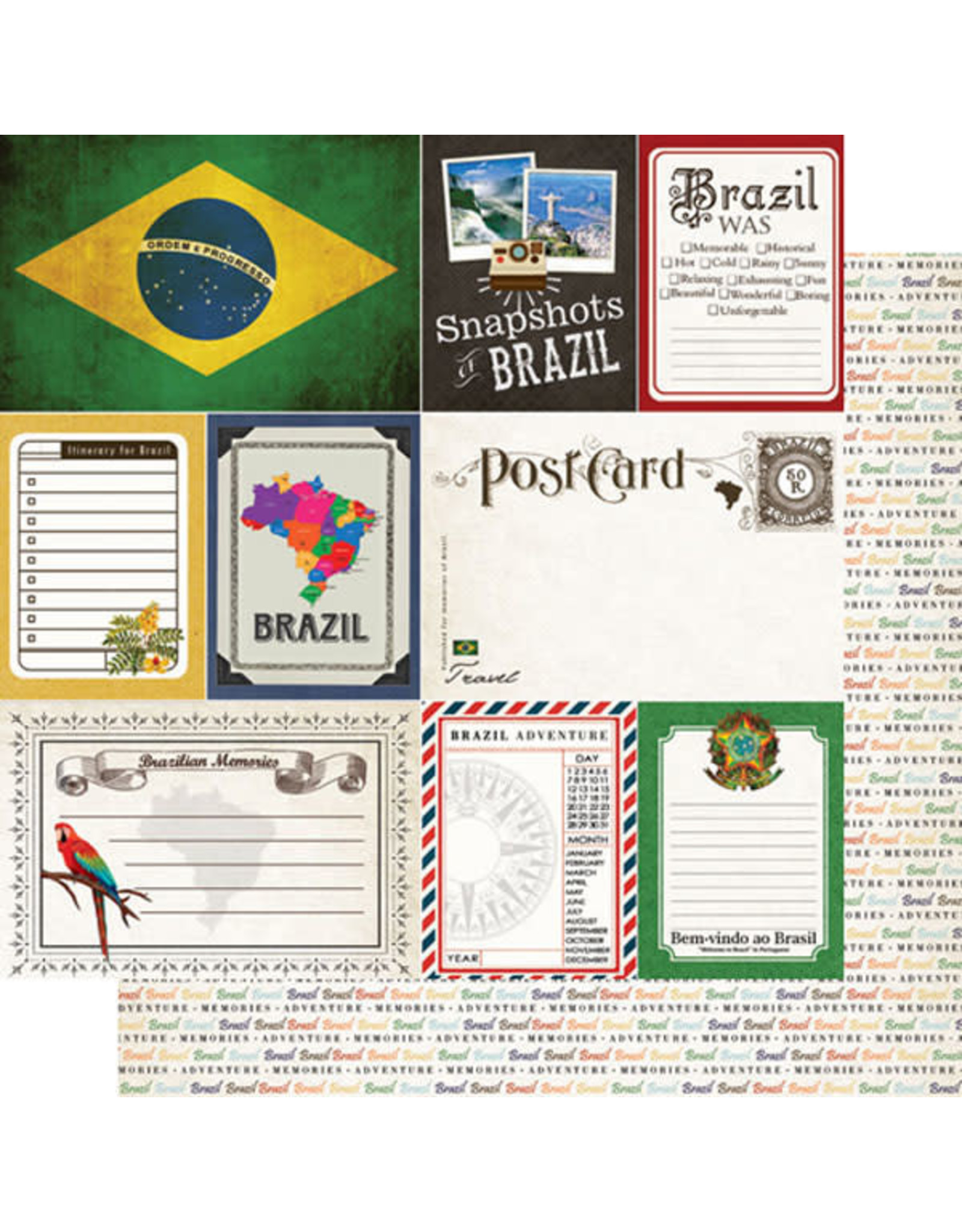 SCRAPBOOK CUSTOMS 12X12 DBL-SIDED JOURNAL BRAZIL