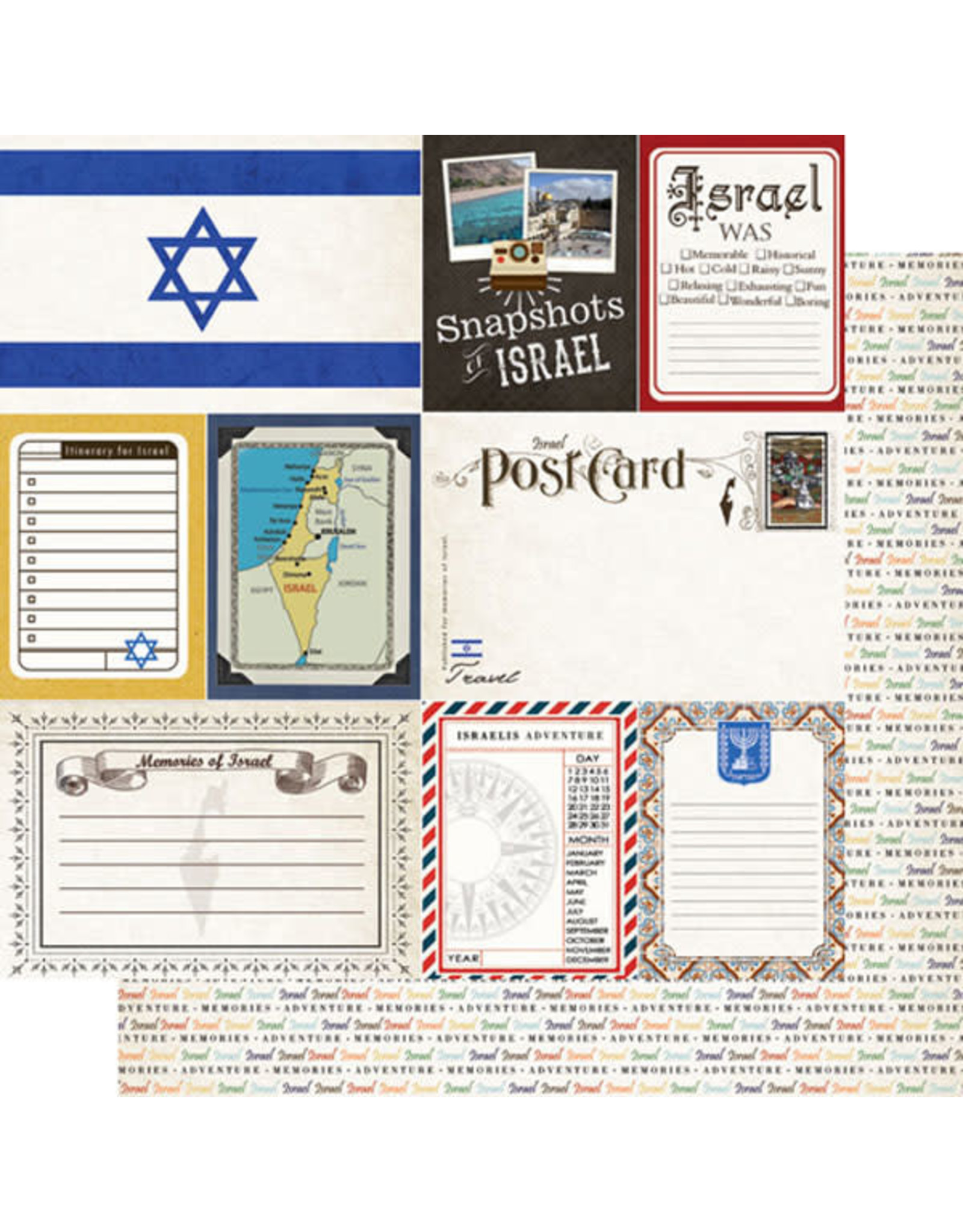 SCRAPBOOK CUSTOMS SCRAPBOOK CUSTOMS ISRAEL DBL-SIDED JOURNAL 12X12