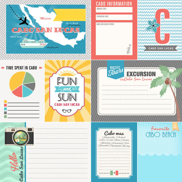 SCRAPBOOK CUSTOMS SCRAPBOOK CUSTOMS CABO SAN LUCAS TROPICAL JOURNAL 12X12