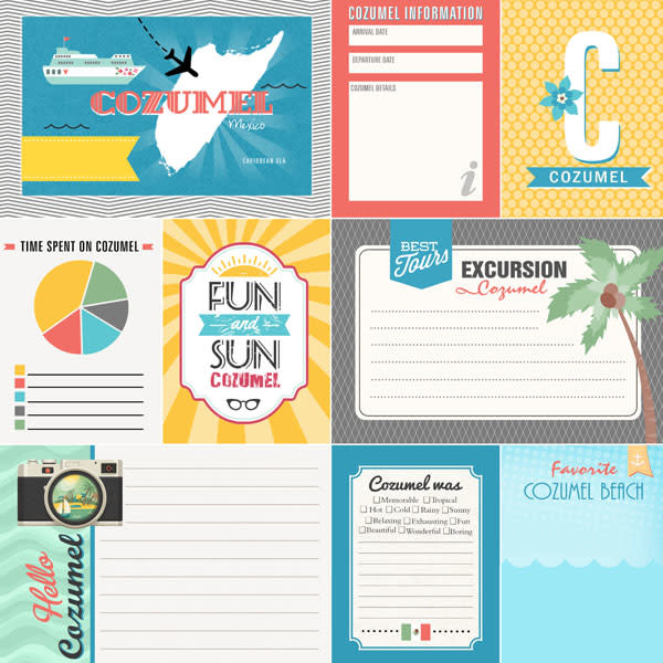 SCRAPBOOK CUSTOMS SCRAPBOOK CUSTOMS COZUMEL TROPICAL DS JOURNAL PAPER 12X12