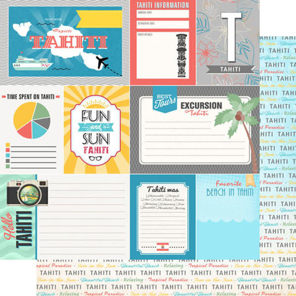 SCRAPBOOK CUSTOMS 12X12 DBL-SIDED JOURNAL TAHITI TROPICAL