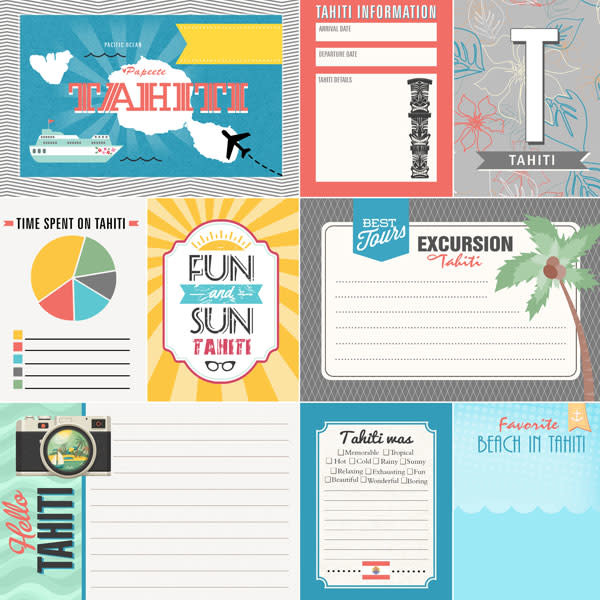 SCRAPBOOK CUSTOMS 12X12 DBL-SIDED JOURNAL TAHITI TROPICAL