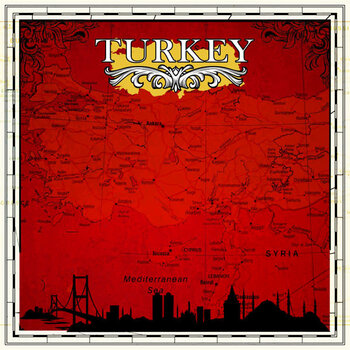 SCRAPBOOK CUSTOMS 12X12 SIGHTSEEING FLAG TURKEY