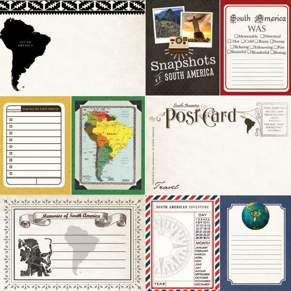 SCRAPBOOK CUSTOMS SCRAPBOOK CUSTOMS JOURNAL SOUTH AMERICA 12X12