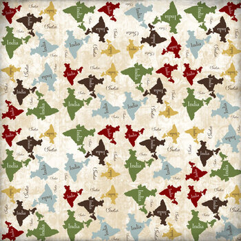 SCRAPBOOK CUSTOMS 12X12 INDIA COUNTRY SHAPE