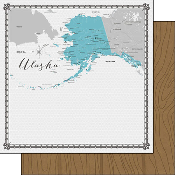 SCRAPBOOK CUSTOMS SCRAPBOOK CUSTOMS ALASKA MEMORIES MAP 12X12
