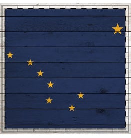 SCRAPBOOK CUSTOMS 12X12 ALASKA WOOD SIGHTSEEING FLAG