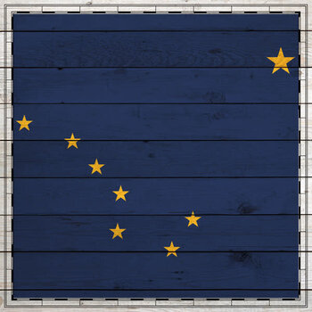 SCRAPBOOK CUSTOMS 12X12 ALASKA WOOD SIGHTSEEING FLAG