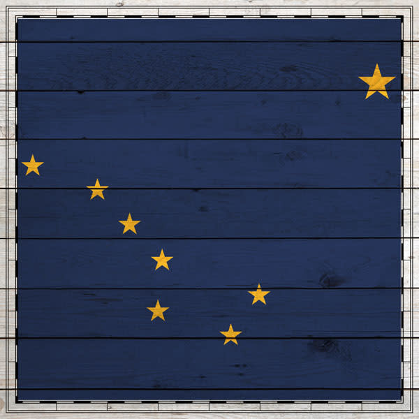 SCRAPBOOK CUSTOMS 12X12 ALASKA WOOD SIGHTSEEING FLAG