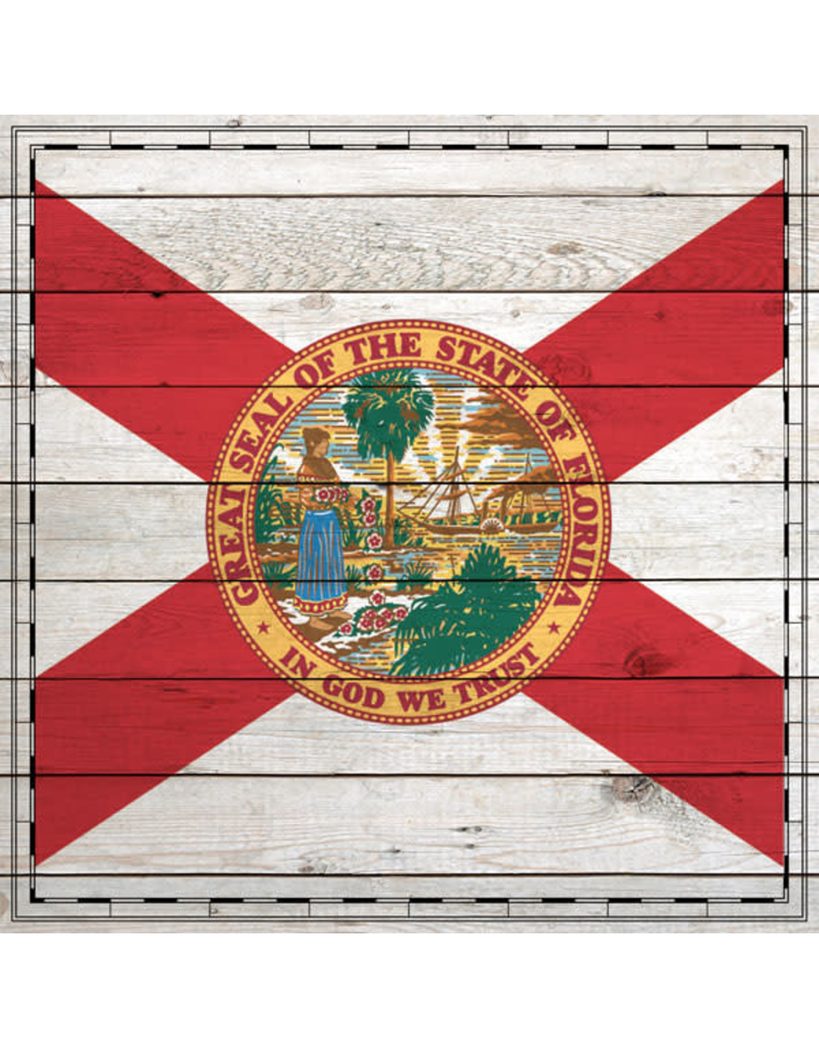 SCRAPBOOK CUSTOMS 12X12 FLORIDA WOOD SIGHTSEEING FLAG