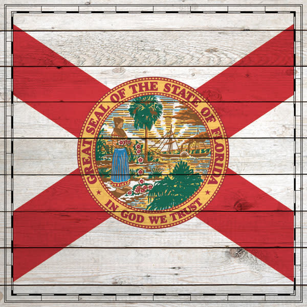SCRAPBOOK CUSTOMS 12X12 FLORIDA WOOD SIGHTSEEING FLAG