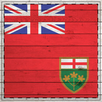 SCRAPBOOK CUSTOMS 12X12 ONTARIO WOOD SIGHTSEEING FLAG