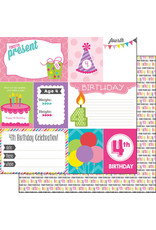 SCRAPBOOK CUSTOMS SCRAPBOOK CUSTOMS 4TH BIRTHDAY GIRL DOUBLE SIDED 12X12