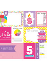 SCRAPBOOK CUSTOMS 12X12 5TH BIRTHDAY GIRL DOUBLE SIDED