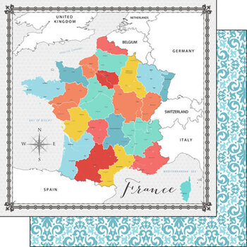 SCRAPBOOK CUSTOMS SCRAPBOOK CUSTOMS FRANCE MEMORIES MAP 12X12