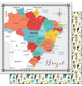 SCRAPBOOK CUSTOMS SCRAPBOOK CUSTOMS BRAZIL MEMORIES MAP 12X12