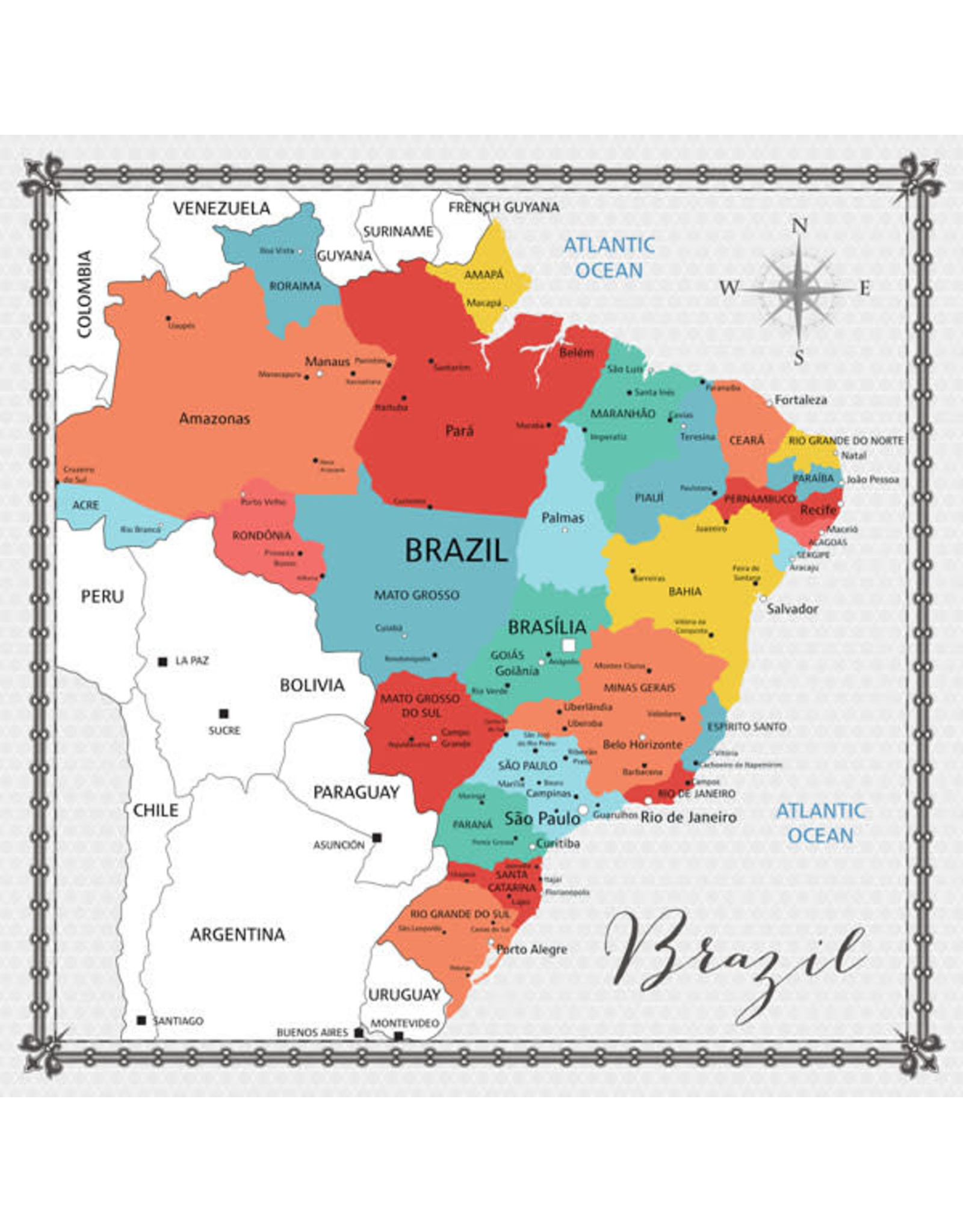 SCRAPBOOK CUSTOMS BRAZIL MEMORIES MAP DS