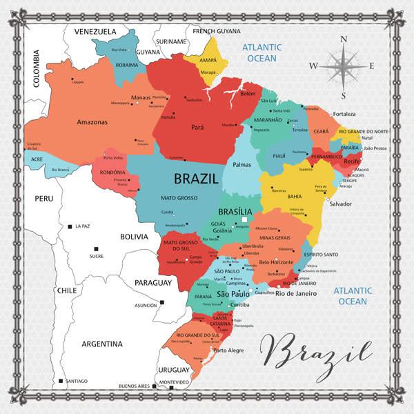 SCRAPBOOK CUSTOMS SCRAPBOOK CUSTOMS BRAZIL MEMORIES MAP 12X12