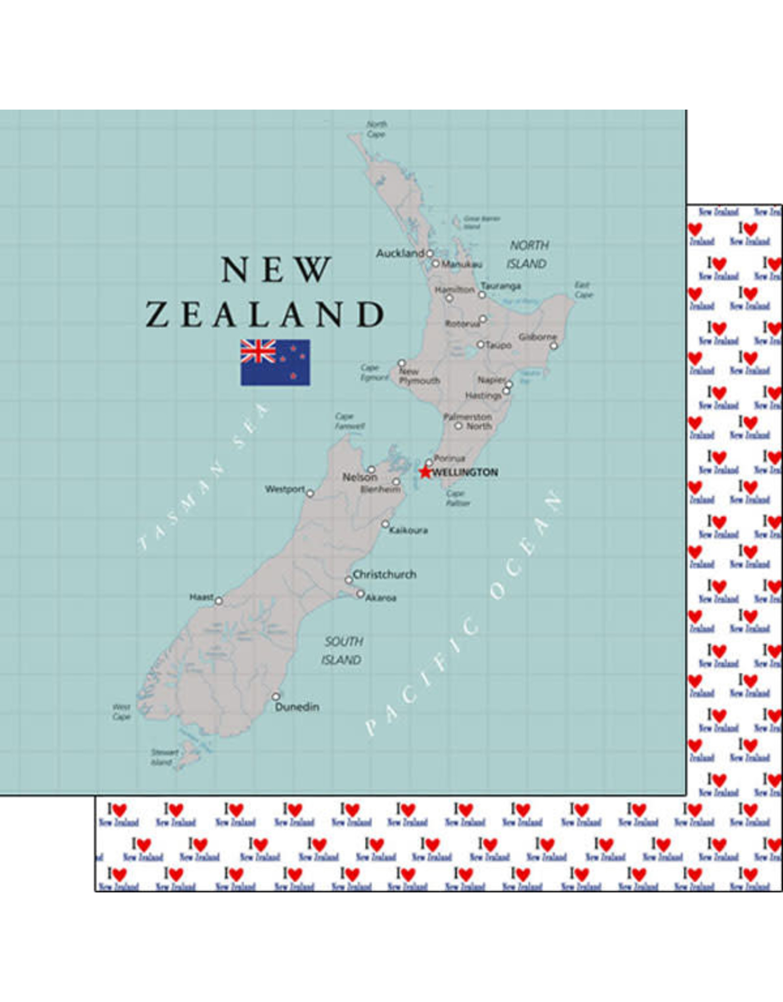 SCRAPBOOK CUSTOMS 12X12 NEW ZEALAND ADVENTURE MAP