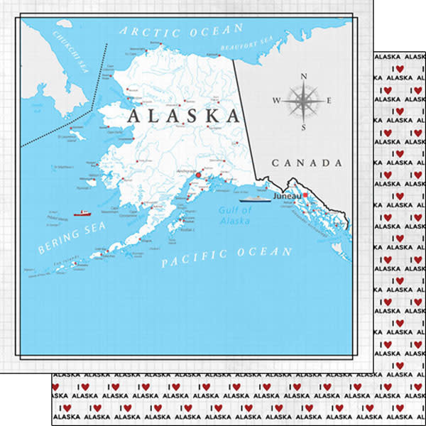 SCRAPBOOK CUSTOMS SCRAPBOOK CUSTOMS ALASKA ADVENTURE MAP 12X12