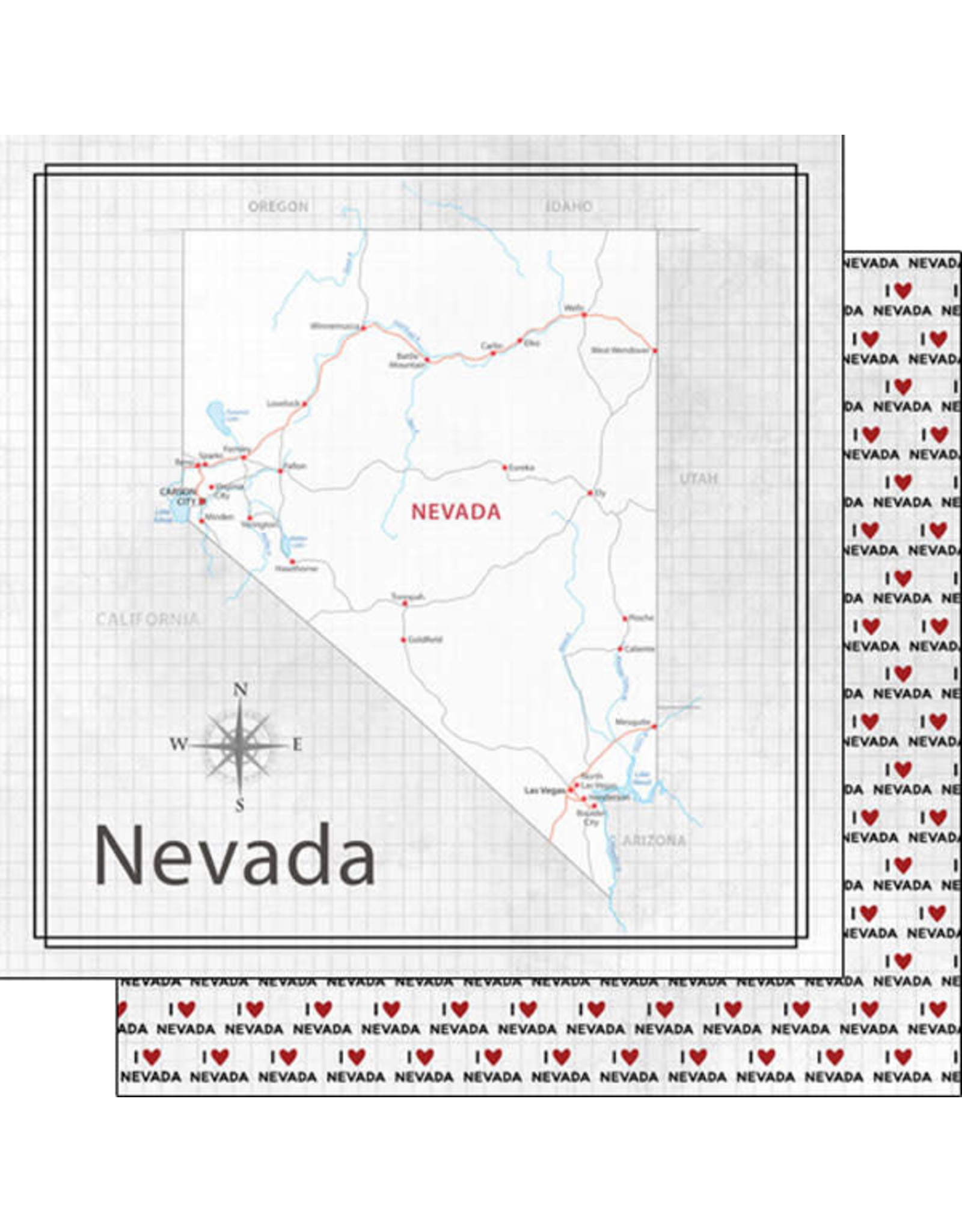 SCRAPBOOK CUSTOMS SCRAPBOOK CUSTOMS NEVADA ADVENTURE MAP 12X12