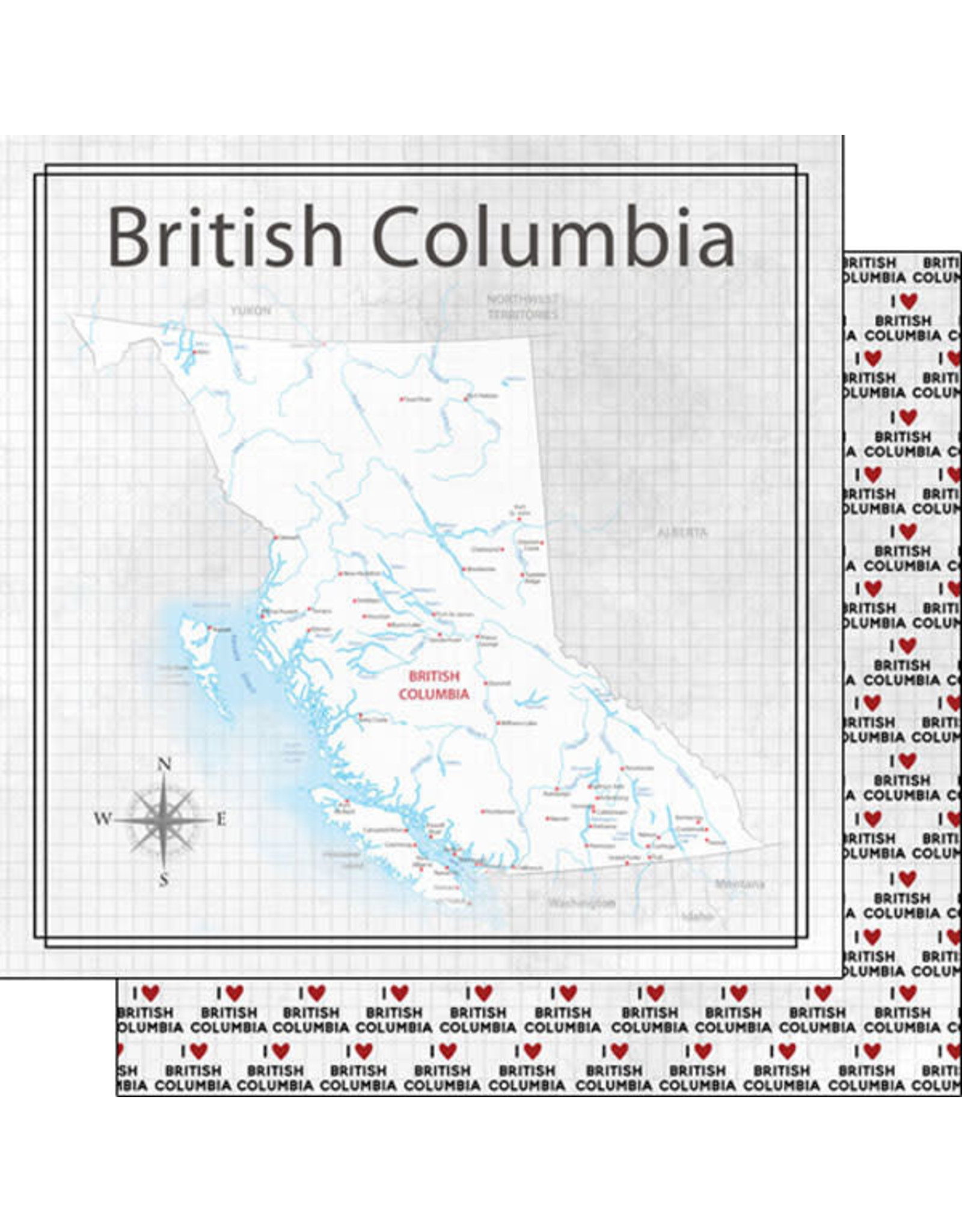 SCRAPBOOK CUSTOMS SCRAPBOOK CUSTOMS BRITISH COLUMBIA ADVENTURE MAP 12X12