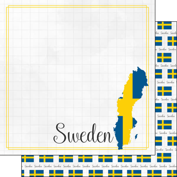 SCRAPBOOK CUSTOMS SCRAPBOOK CUSTOMS SWEDEN ADVENTURE BORDER 12X12