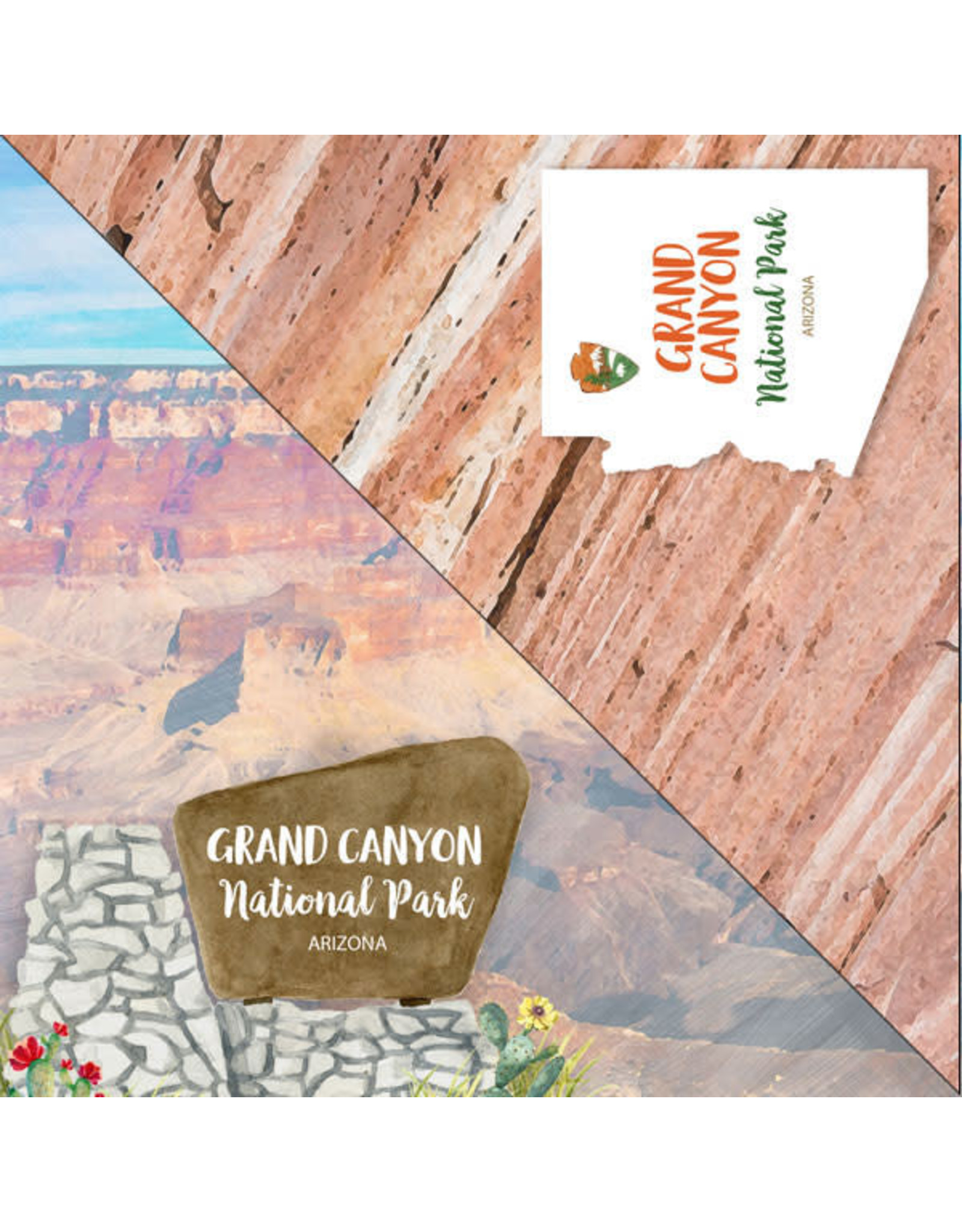 SCRAPBOOK CUSTOMS SCRAPBOOK CUSTOMS GRAND CANYON NATIONAL PARK WATERCOLOR 12X12