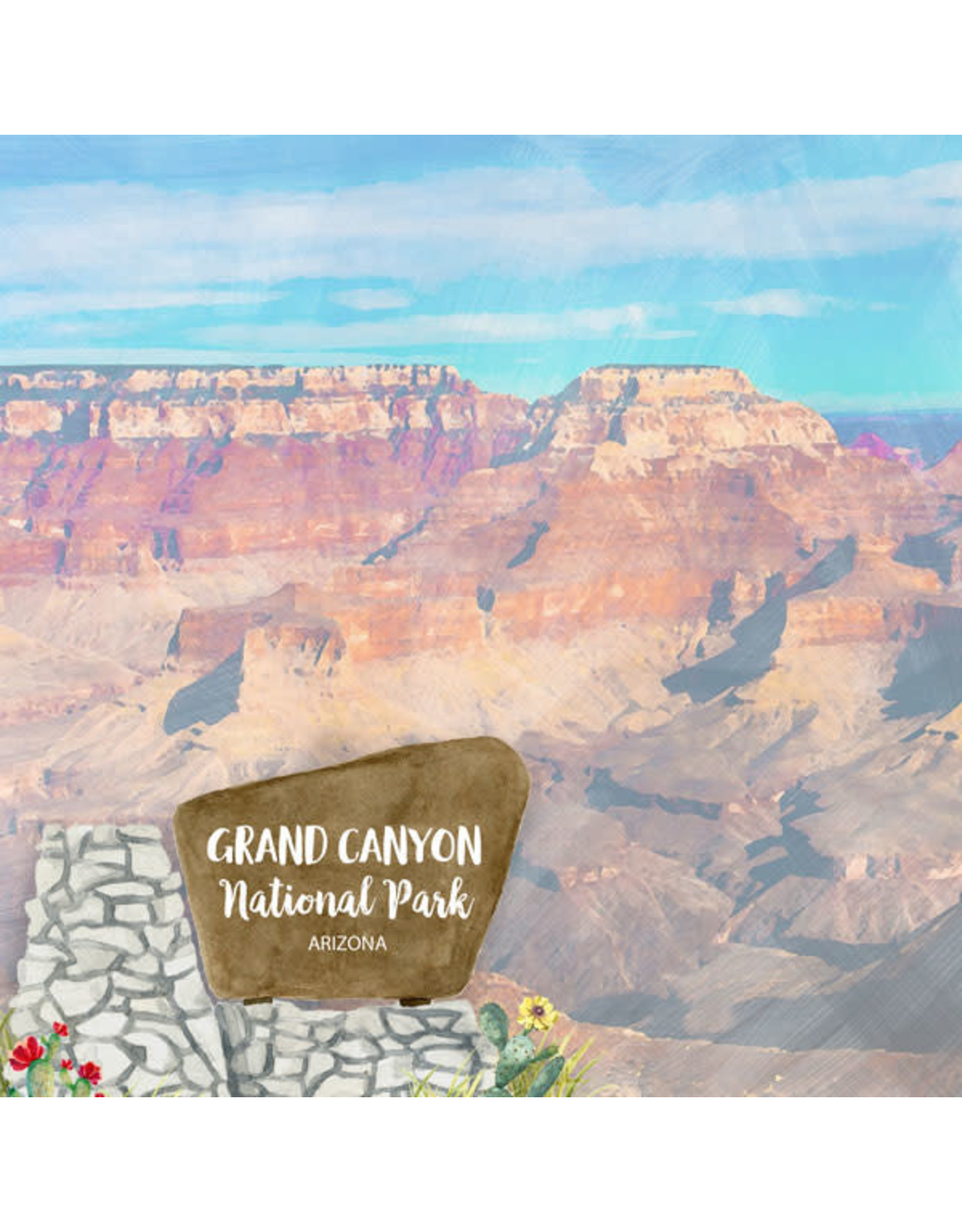 SCRAPBOOK CUSTOMS SCRAPBOOK CUSTOMS GRAND CANYON NATIONAL PARK WATERCOLOR 12X12