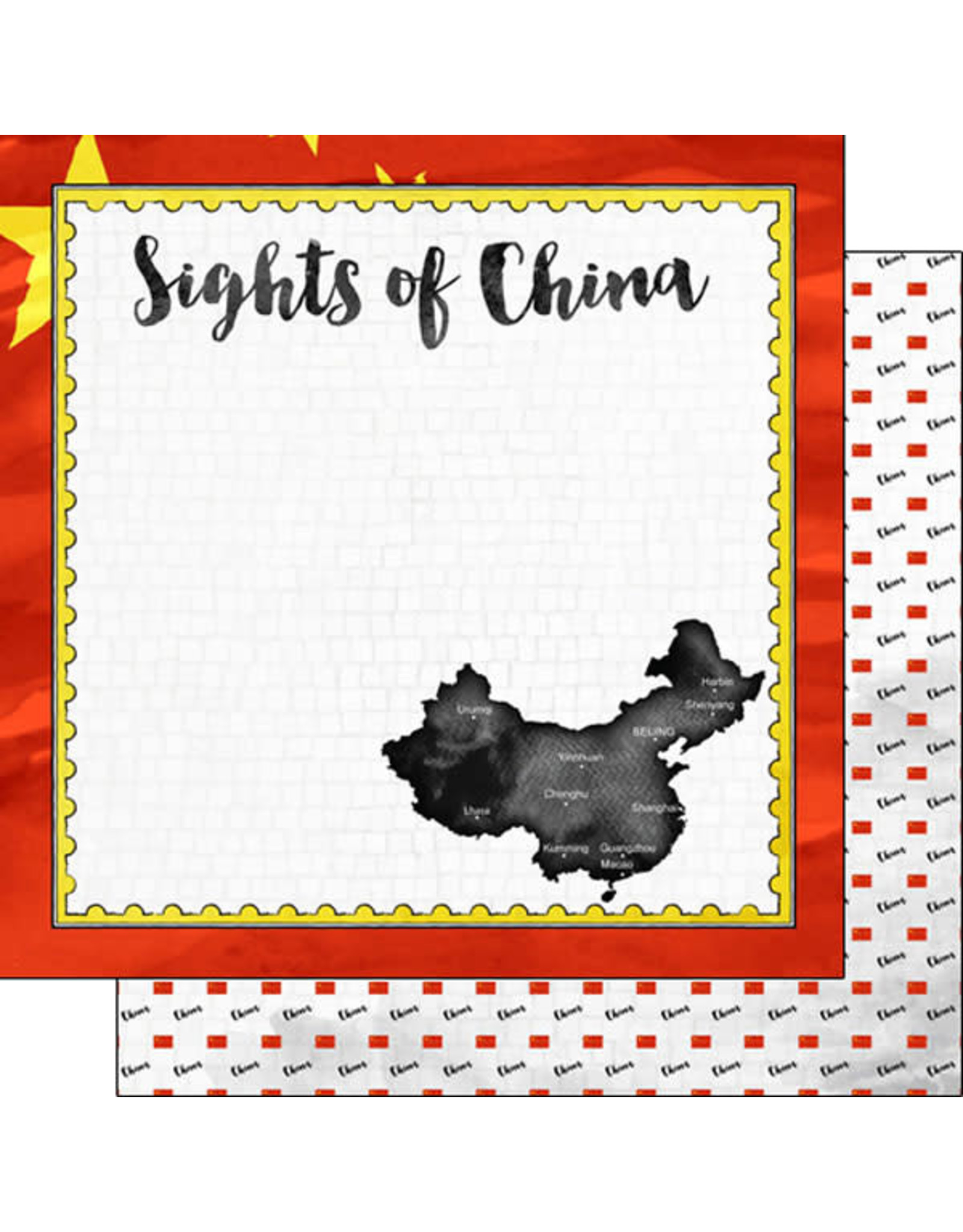 SCRAPBOOK CUSTOMS SCRAPBOOK CUSTOMS CHINA FLAG SIGHTS PAPER 12X12