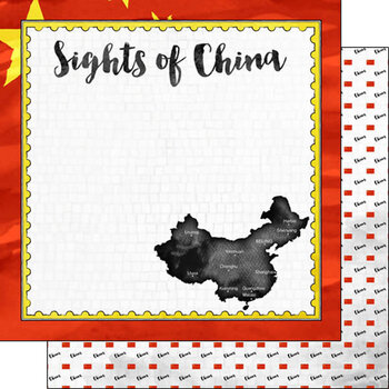 SCRAPBOOK CUSTOMS SCRAPBOOK CUSTOMS CHINA FLAG SIGHTS PAPER 12X12