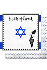 SCRAPBOOK CUSTOMS SCRAPBOOK CUSTOMS ISRAEL FLAG SIGHTS PAPER 12X12