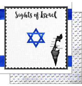 SCRAPBOOK CUSTOMS SCRAPBOOK CUSTOMS ISRAEL FLAG SIGHTS PAPER 12X12
