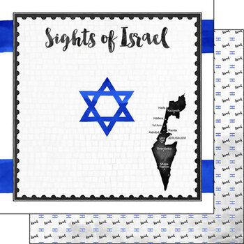 SCRAPBOOK CUSTOMS SCRAPBOOK CUSTOMS ISRAEL FLAG SIGHTS PAPER 12X12