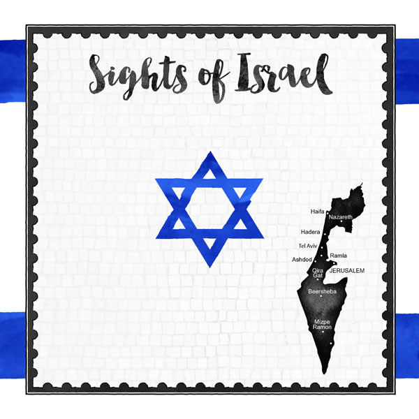 SCRAPBOOK CUSTOMS SCRAPBOOK CUSTOMS ISRAEL FLAG SIGHTS PAPER 12X12