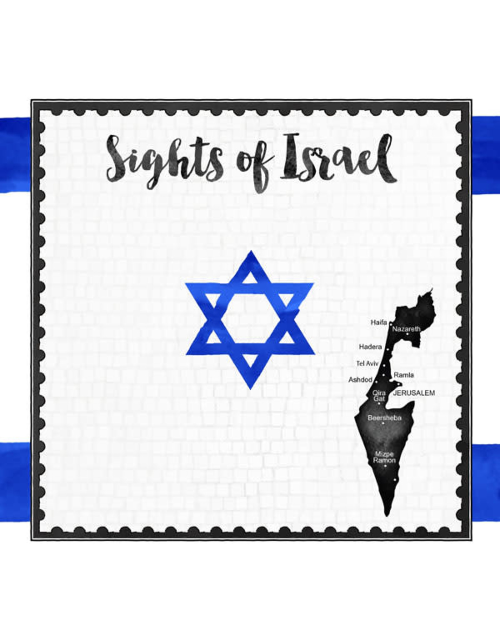 SCRAPBOOK CUSTOMS SCRAPBOOK CUSTOMS ISRAEL FLAG SIGHTS PAPER 12X12