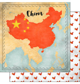 SCRAPBOOK CUSTOMS SCRAPBOOK CUSTOMS CHINA MAP SIGHTS PAPER 12X12