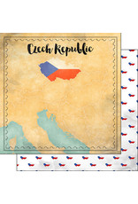 SCRAPBOOK CUSTOMS SCRAPBOOK CUSTOMS CZECH REPUBLIC MAP SIGHTS PAPER 12X12