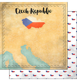 SCRAPBOOK CUSTOMS SCRAPBOOK CUSTOMS CZECH REPUBLIC MAP SIGHTS PAPER 12X12